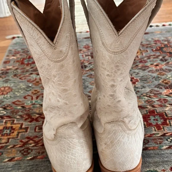 Tecova cowboy boots. New. White ostrich. 10.5 women. - Picture 3 of 4